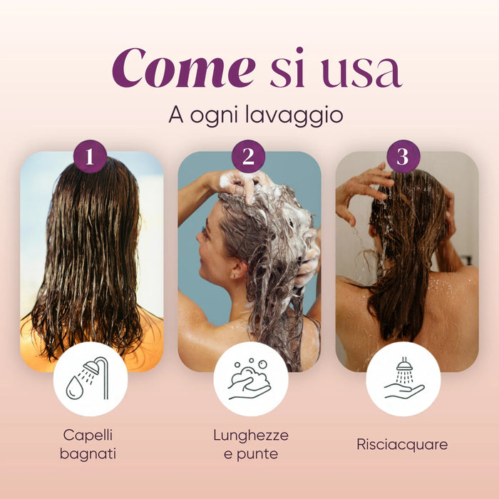 How to use the hair conditioner: wet hair, massage, rinse