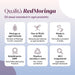 Infographic on RedMoringa cosmetics quality: Moringa in every formula, up to 99.6% natural, made in Italy, GMP