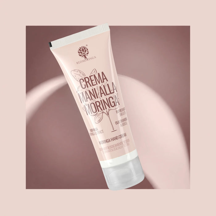 Tubo de Crema de Manos con Moringa RedMoringa, manteca de karité y aceite de almendra, crema para manos secas y agrietadas