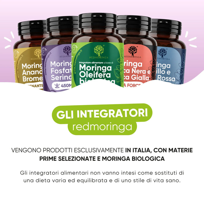 Integratori redmoringa prodotti in Italia con Moringa biologica