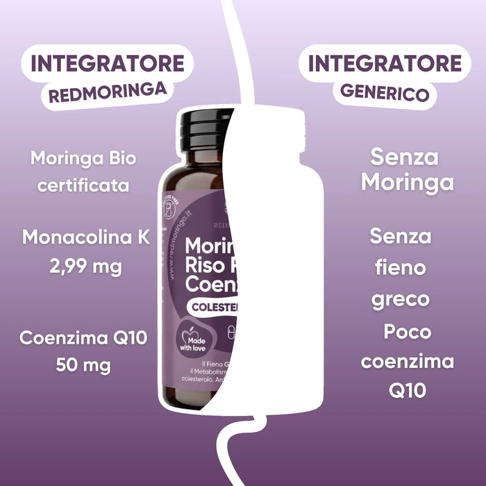 Integratore di riso rosso redmoringa a confronto con un prodotto generico