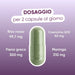 Dosaggio per 2 capsule: riso rosso 99,7 mg, fieno greco 300 mg, coenzima Q10 50 mg, Moringa 310 mg