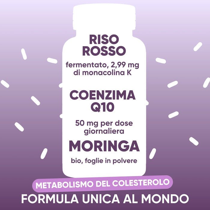 Riso rosso fermentato, coenzima Q10 e Moringa bio
