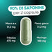 Dosage per 2 capsules: tribulus 670 mg, Moringa 180 mg, maca and fenugreek 31.2 mg