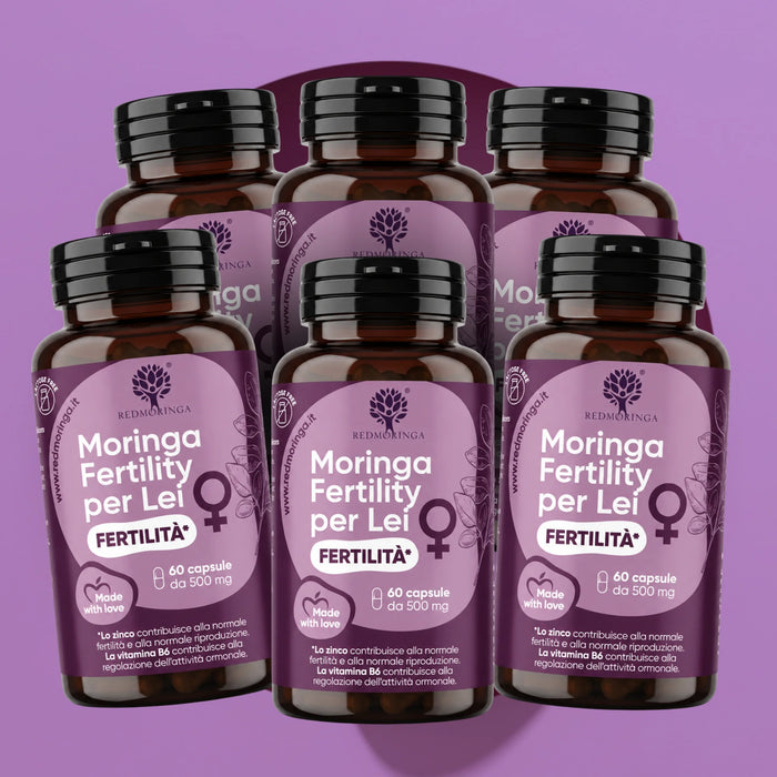 Seis frascos de Moringa Fertility para Ella RedMoringa, complemento fertilidad femenina, para 6 meses