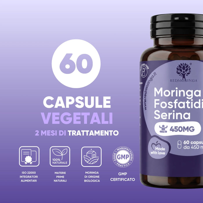 60 vegan capsules, 2 month course, ISO 22000 and GMP, organic Moringa