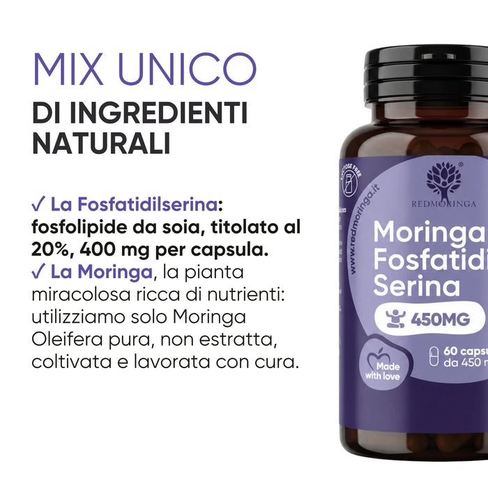 Natural ingredient mix: soy phosphatidylserine and pure Moringa Oleifera