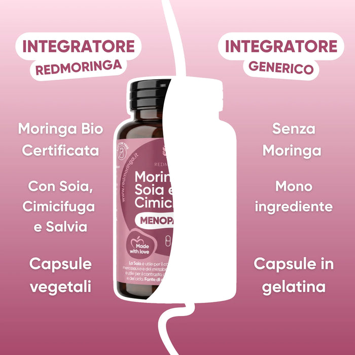 Complemento menopausia RedMoringa comparado con un complemento genérico