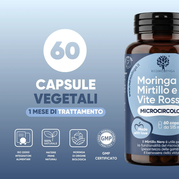 60 cápsulas vegetales para 1 mes, ISO 22000 y GMP