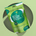 175 g pouch of RedMoringa organic Moringa oleifera leaf powder, packed in Italy, on a green background
