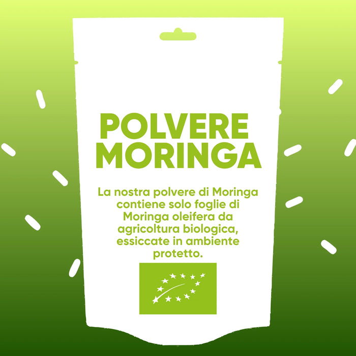 Moringa powder: only Moringa oleifera leaves from organic farming