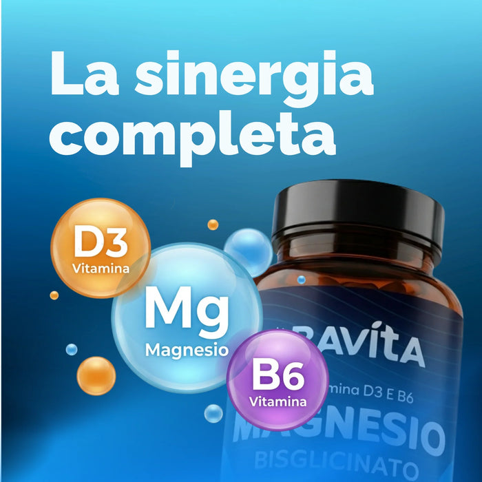 Magnesio, vitamina D3 y vitamina B6 en una cápsula