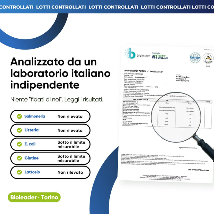 Reishi Oravita analizado por un laboratorio italiano independiente