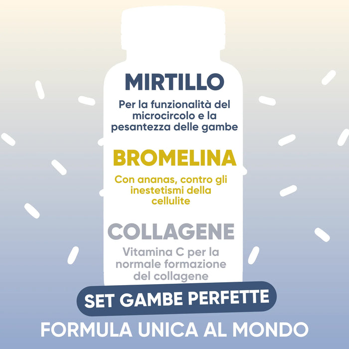 Mirtillo per il microcircolo, bromelina e ananas contro gli inestetismi della cellulite, collagene con vitamina C