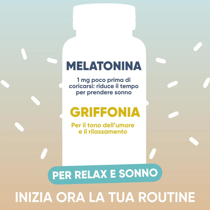 Melatonina 1 mg para conciliar el sueño y griffonia para el estado de ánimo