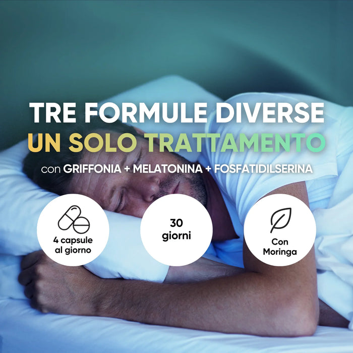 Set relax y sueño: griffonia, melatonina y fosfatidilserina en un solo tratamiento