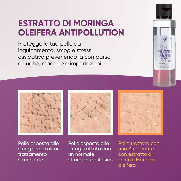 Efecto anti-smog del extracto de Moringa: piel expuesta a la contaminación con y sin desmaquillante