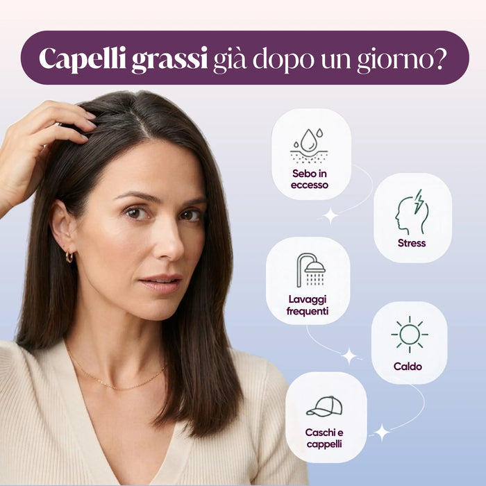 Capelli grassi già dopo un giorno: le cause secondo RedMoringa, sebo in eccesso, lavaggi frequenti, stress, caldo, cappelli