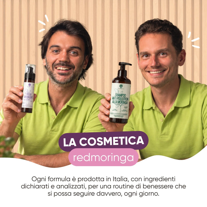 Il team RedMoringa mostra i cosmetici alla moringa, prodotti in Italia con ingredienti dichiarati e analizzati